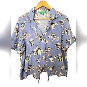 Dip Floral Blue Women's Top Size XL
